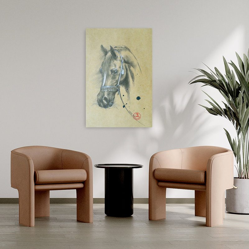 Art mural majestueux, cheval traditionnel élégant, H 36 po x l 24 po