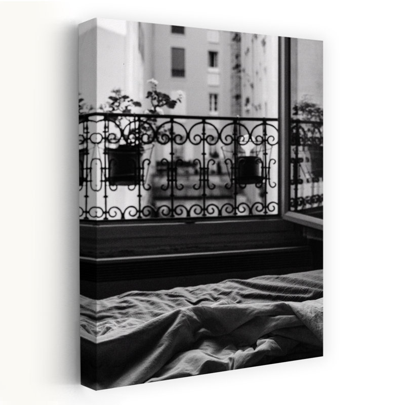 Balcon, paysage contemporain abstrait, art naturel, H 36 po x l 24 po