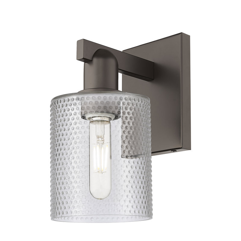Leilani Steel Armed Sconce, Transparent/bronze