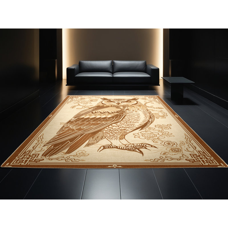 Tapis oriental beige doux en peluche douce Gosnells - reliure beige, 5 x 7