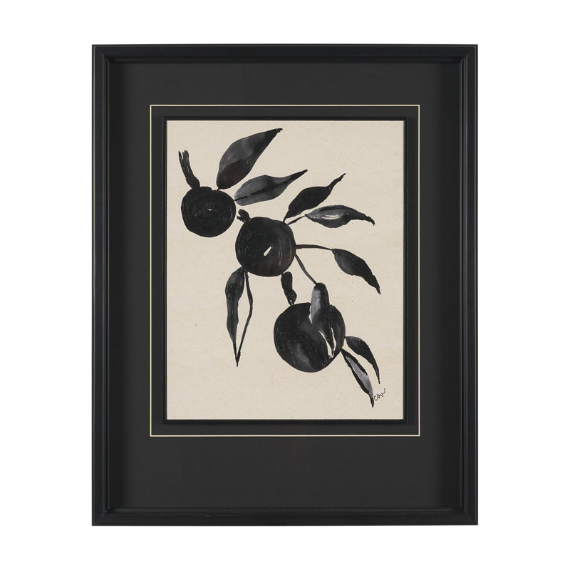 «Orange Tree» par Cristina Bartl Villa, œuvre d'art encadrée texturée matte sous verre, Orange Tree (26 x 32)