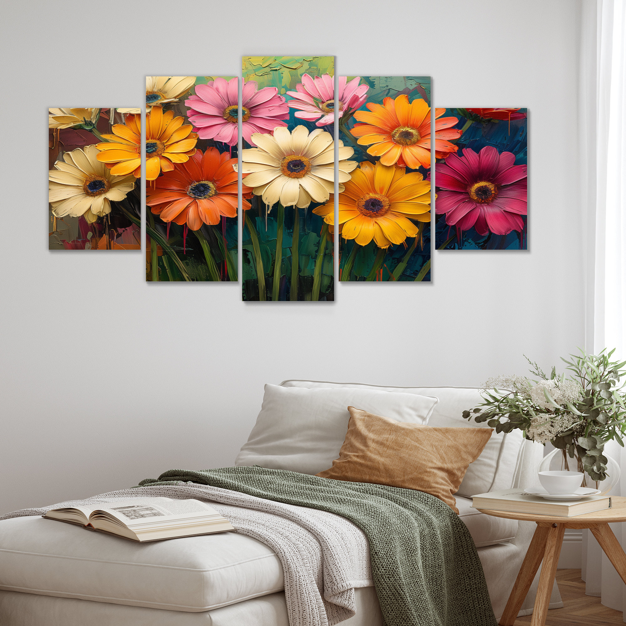 Lark Manor™ Multicolor Garden Daisies Collage III - Daisies Wall Decor ...