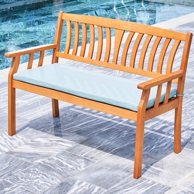Banc de jardin en bois massif pour le plein air, siège de style eucalyptus nautique miel, avec caractéristique