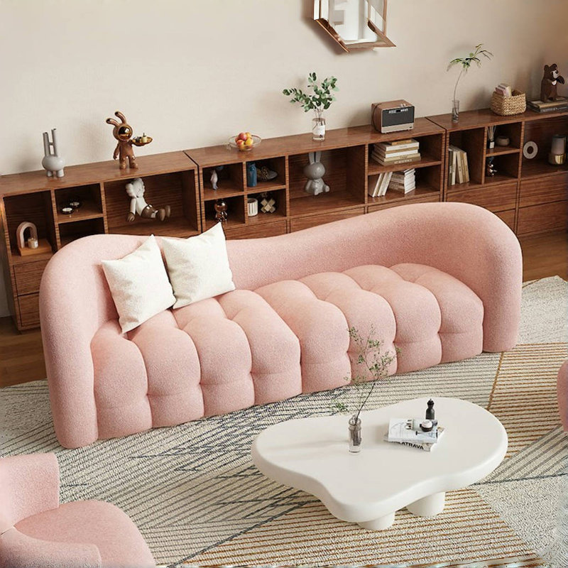 Modern Simple Style Living Room Sofa, Pink