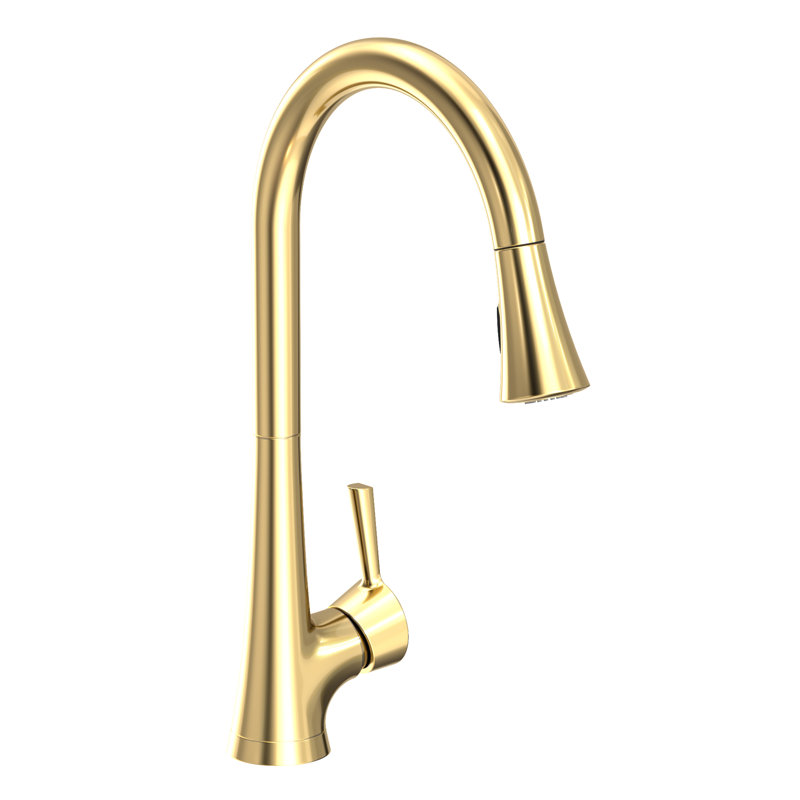 Vespera Single Handle Pull Down Kitchen Faucet, Forever Brass (PVD)
