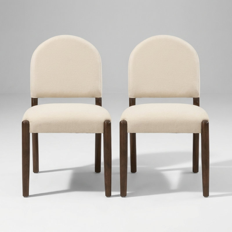 Ensemble de 2 chaises de salle à manger rembourrées modernes avec finition et sièges en tissu