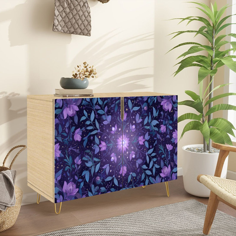 Buffet Buffet avec rangement Celestial Floral Mandala Mystic avec 2 portes pour le salon et la cuisine
