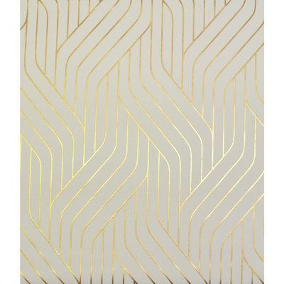 Rouleau de papier peint métallique double métaux modernes Ebb and Flow L 32,8 pi x l 20,8 po Antonina Vella