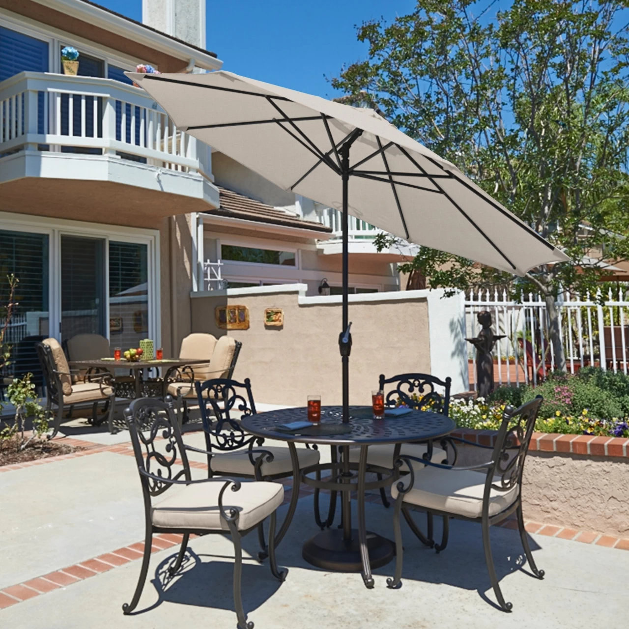 Stevie 108'' Outdoor Umbrella, Woven Granite Performance