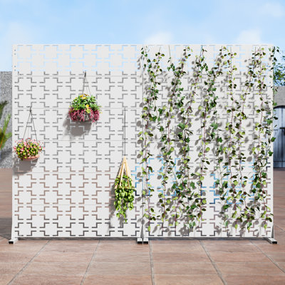 Metal 72" x 47" Privacy Metal Screen Fence Panel by Dovelina