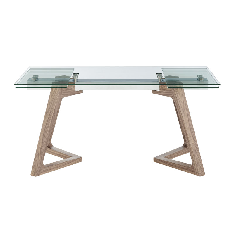 Breck Extendable Glass Top Dining Table