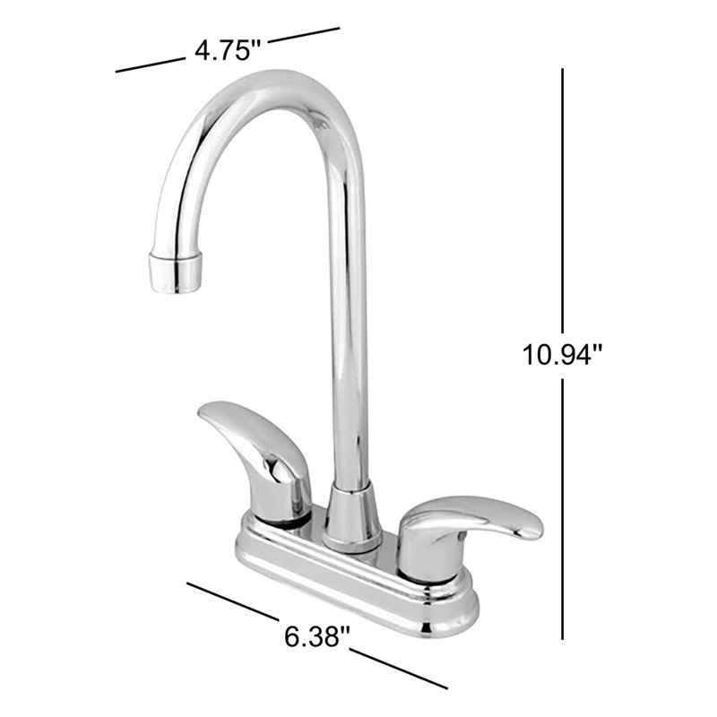 Kingston Brass Legacy Two-Handle 2-Hole Deck Mount Bar Faucet, Polished Brass