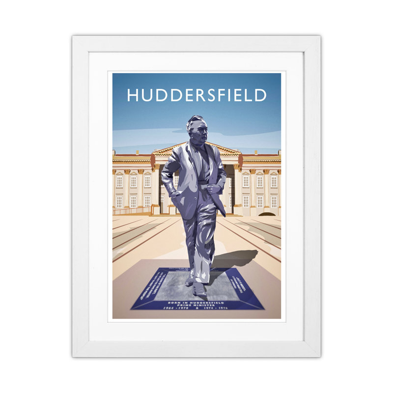 Huddersfield Portrait by Richard O'Neill - Print, White Framed, 43.5cm H x 33.5cm W x 3cm D