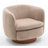 Fauteuil demi-tonneau pivotant de 35 po de largeur moderne en similicuir (ensemble de 4)