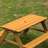 Takuo Convertible Wooden Sand and Water Table for your Toddlers Outdoor Playset Featuring 2 Play Box and a Removable Top that Transforms into Kids Picnic Table - Teak Stained