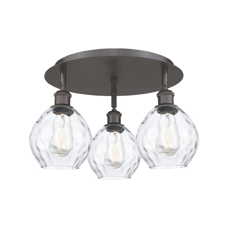 Beren Glass Flush Mount, Oil Rubbed Bronze