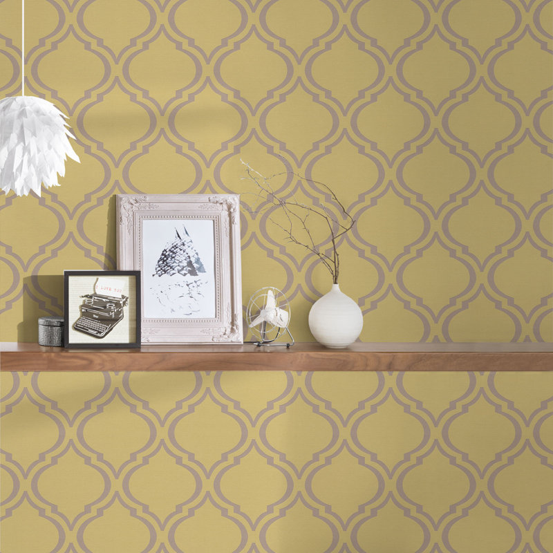 Saroyan 10.05m x 70cm Matte Wallpaper Roll, Yellow