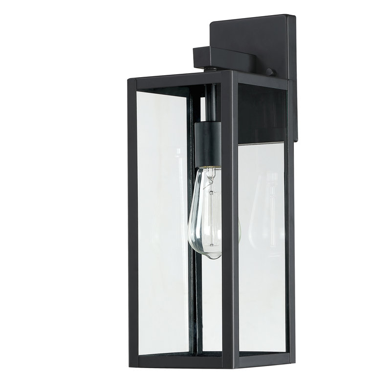 Applique murale d'extérieur Tornillo, H 18 po x l 6 po x P 6 po, Noir mat