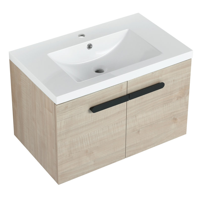 Armoire de salle de bain avec lavabo 30 po - Le contreplaqué de porte à fermeture en douceur améliore la stabilité des portes de salle de bain modernes de 30 po