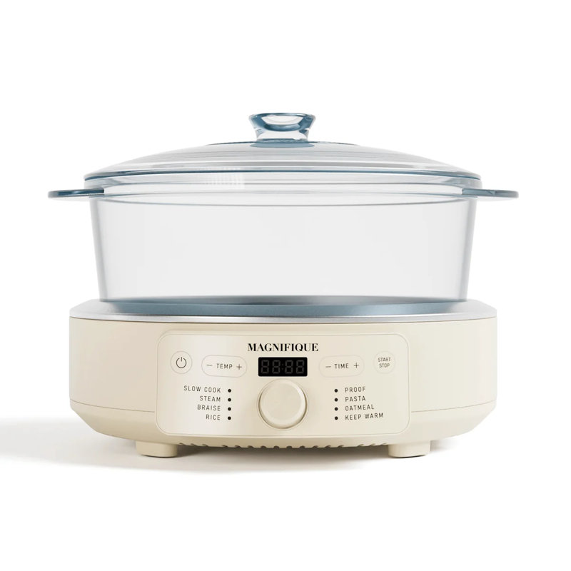 MAGNIFIQUE 4.5 Quart 8-in-1 Programmable Glass Pot Multi-Cooker Slow Cooker
