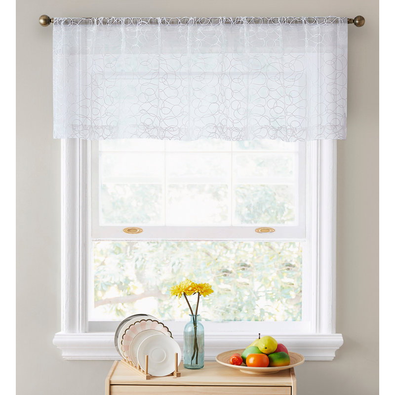Ketaki Abstract Tailored Window Valance, Off White