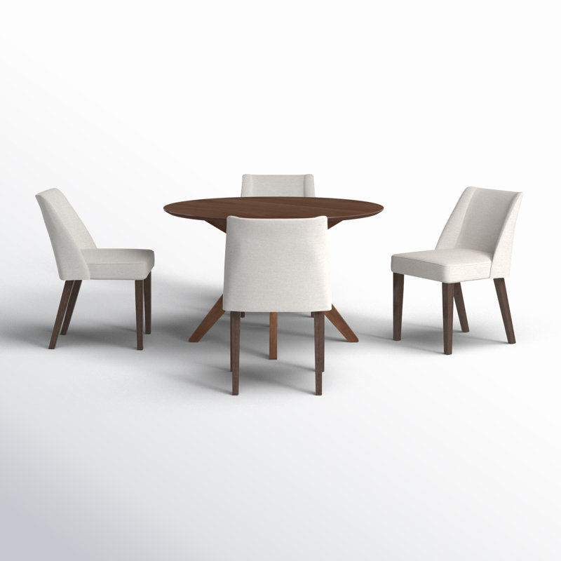 Didmarton 5 Piece Pedestal Table Set, Light Tan