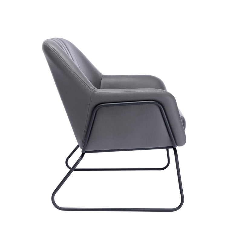 Chaise d'appoint Daveonte Corrigan Studio® Haco, Microfibres et suédine gris foncé