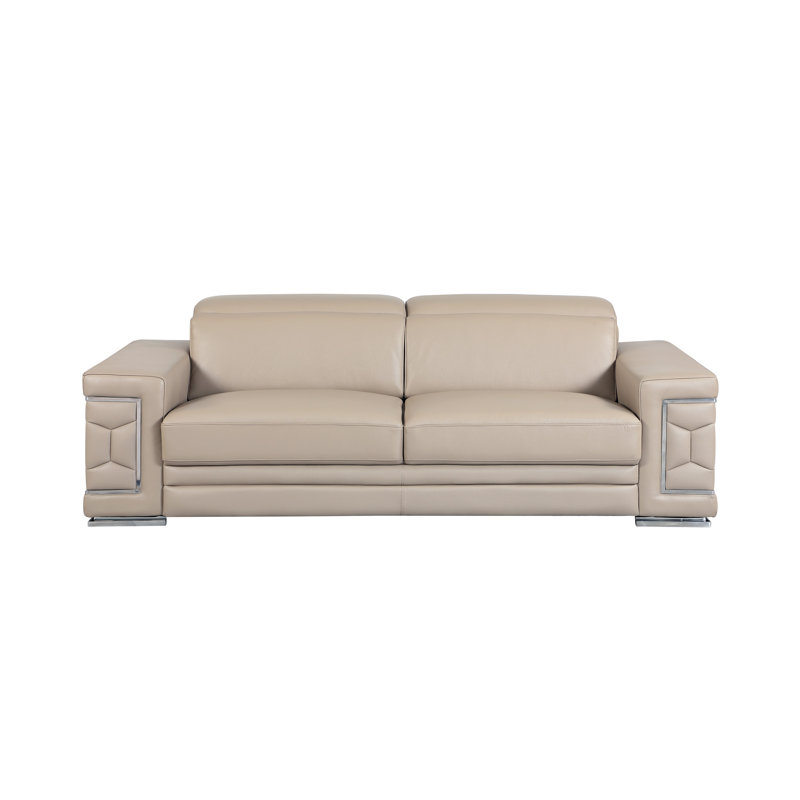 Canapé en cuir italien Top Grain, Beige
