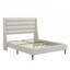 Structure de lit haute tête de lit tapissier lit plateforme en tissu chenille de qualité supérieure, lit plateforme minimaliste moderne sans sommier-302432893
