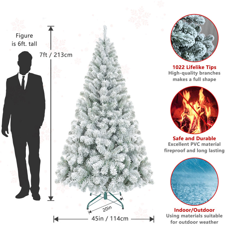 Arbre de Noël artificiel enneigé, 7'