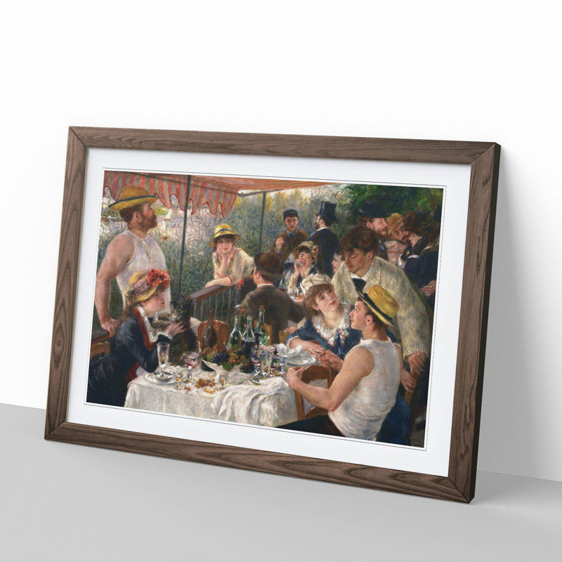 Luncheon of the Boating Party by Pierre-Auguste Renoir - Picture Frame Painting on MDF, Walnut Framed