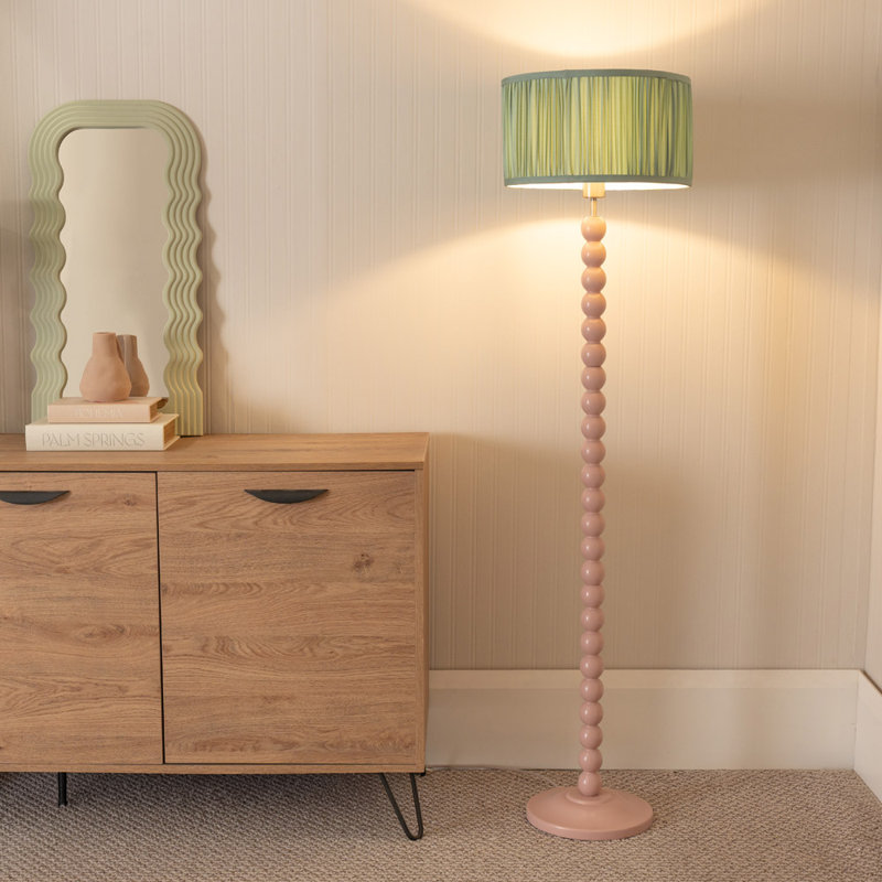 Grenada 145cm Traditional Floor Lamp, Green, Pink, Yes
