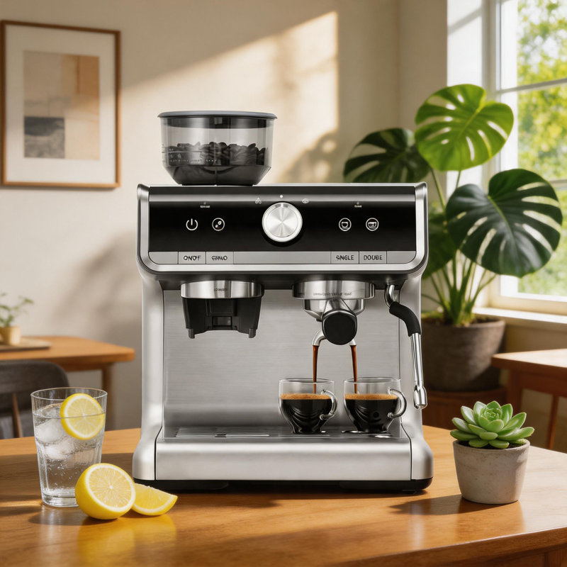 Bean to Cup Coffee Maker with Grinder & Milk Frother, 20‑Bar Espresso Machine, 30 Grind Settings, PID Temperature Control, 2.8L Water Tank, 2 Capacity Options for Espresso, Cappuccino & Latte.