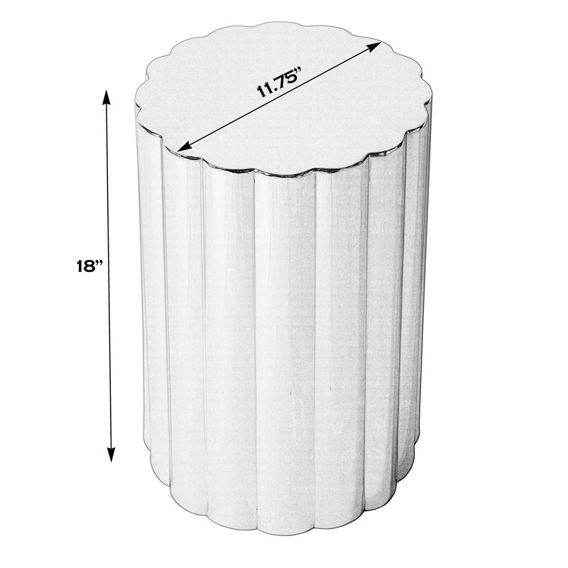 Pelagius 11.75 in. W Round Stainless Steel Side Table