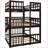 Full Size Solid Pine Triple Bunk Bed with Ladder &amp; Slide Espresso for Family Sleepovers
