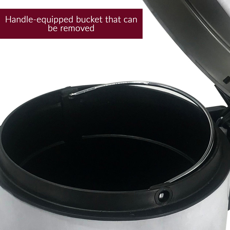 Crenshaw Metal Step On Kitchen Trash Can, Matt Black