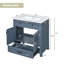 30" Bathroom Vanity With Ceramic Sink, Solid Wood Frame, Soft Closing Doors & Ample Storage, Blue Retro Style - Blue-1393312357-1393312347