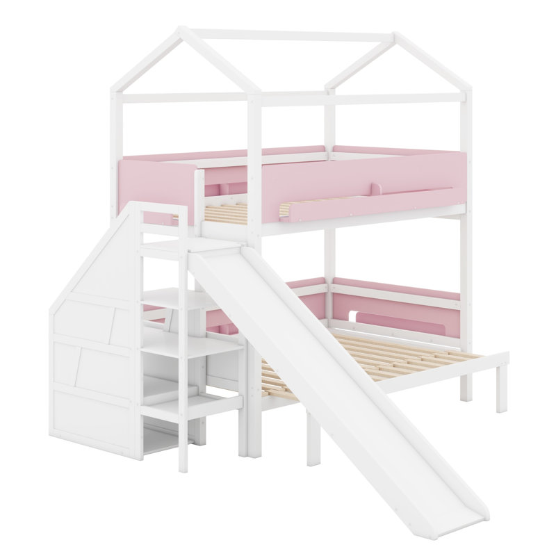 Lit superposé Sturdy, Blanc + rose