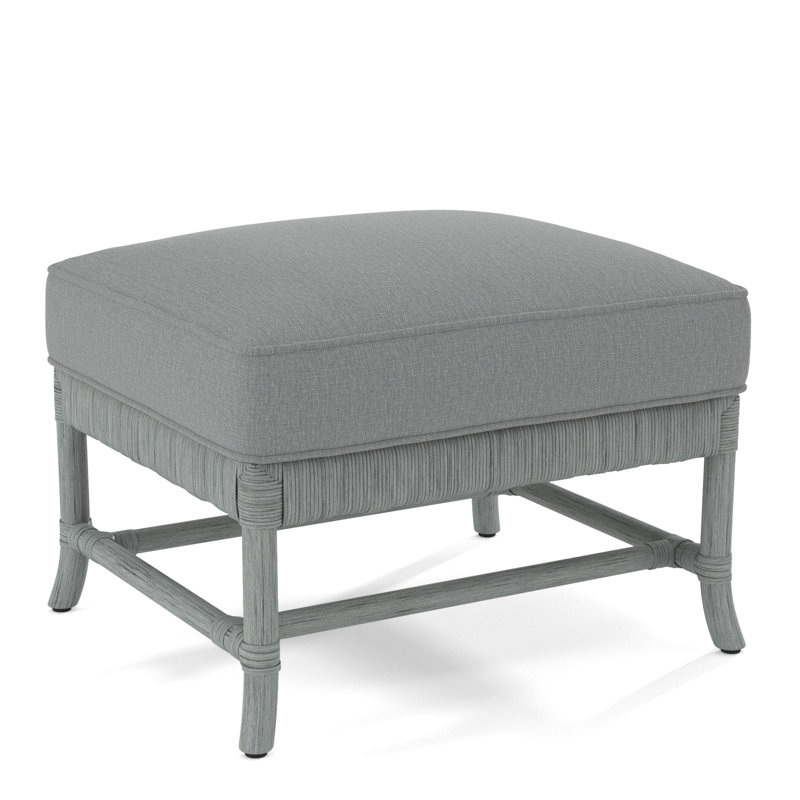 Lafayette Ottoman, Sea Mist, Light Blue Performance Fabric; 0851-55