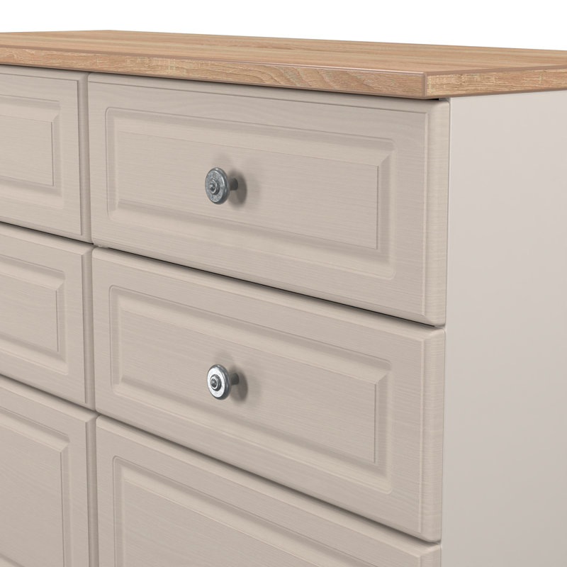 110 cm W Chest of 6 Drawers, Beige