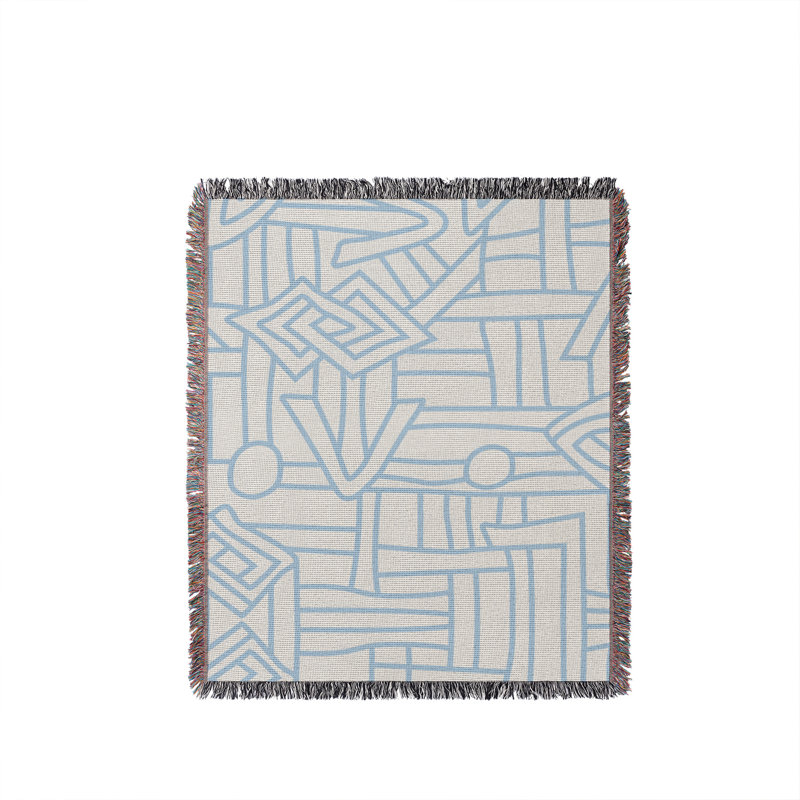 Couverture 100% coton Diof Abstract, Beige / Rouille, Simple