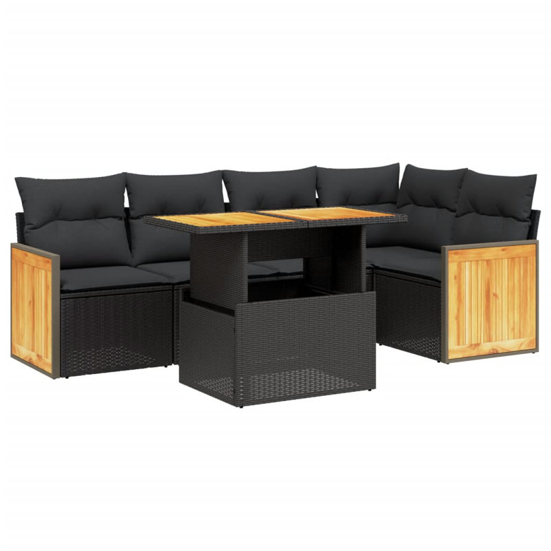Ensemble de canapé de jardin Vidaxl, Noir
