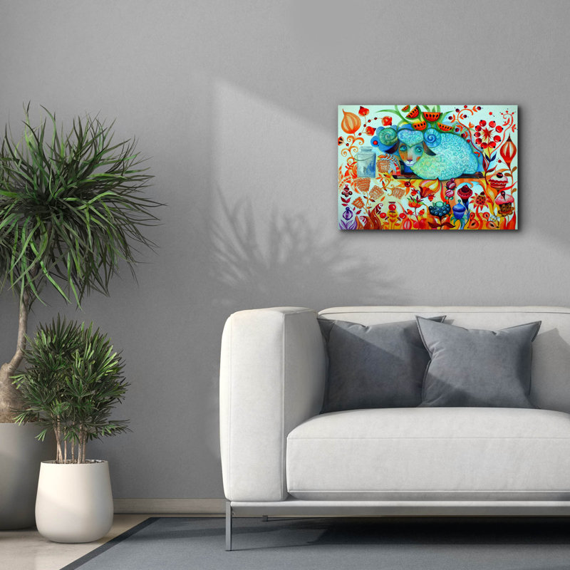 Art mural sur toile Winston Porter «Candy Sheep» par Oxana Zaika, H 18 po x l 26 po x P 0,75 po