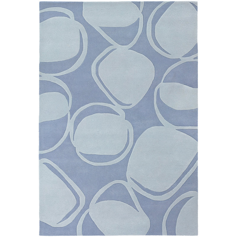 Tapis bleu touffeté à la main Inhabiter, Rectangle 5 pi x 7 pi 6 po