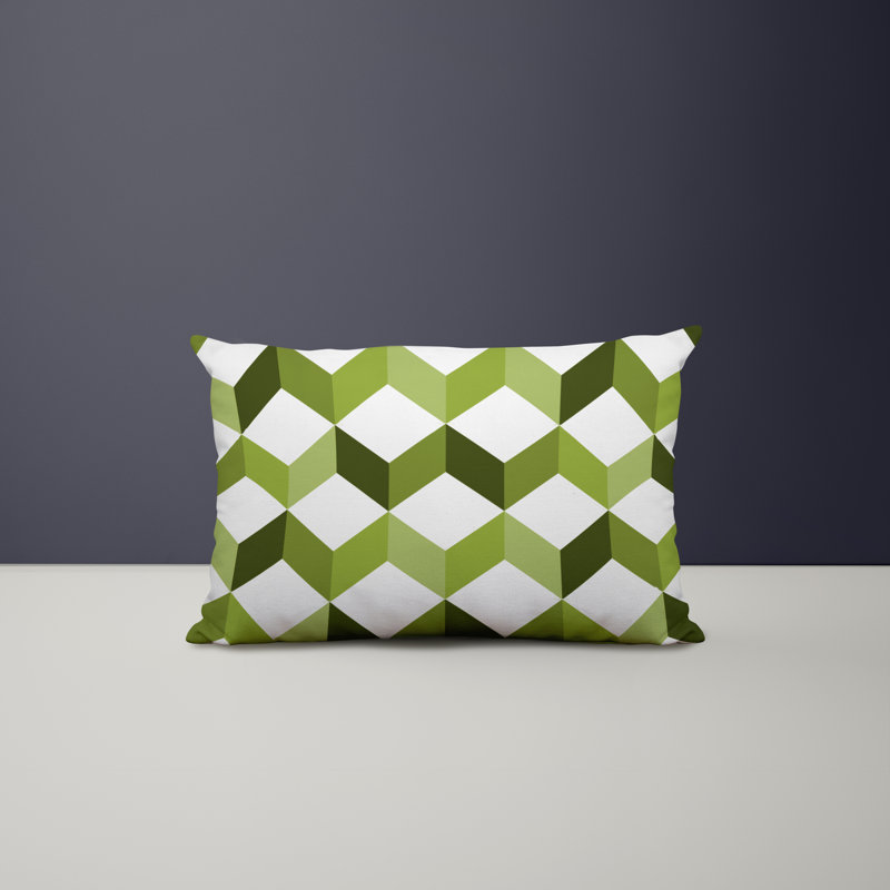 Outdoor Reversible Throw Pillow, Green
