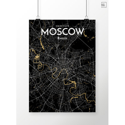 Moscow City Map - Unframed Graphic Art Print on Paper