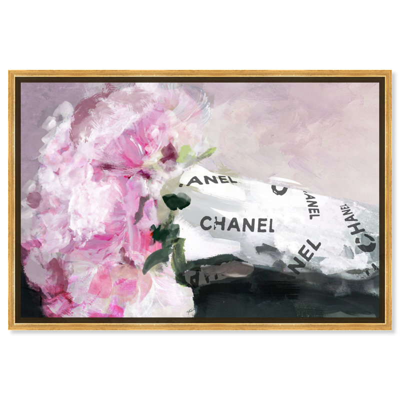 Pivoines de la mine - reproduction d'art, Toile encadrée d'or