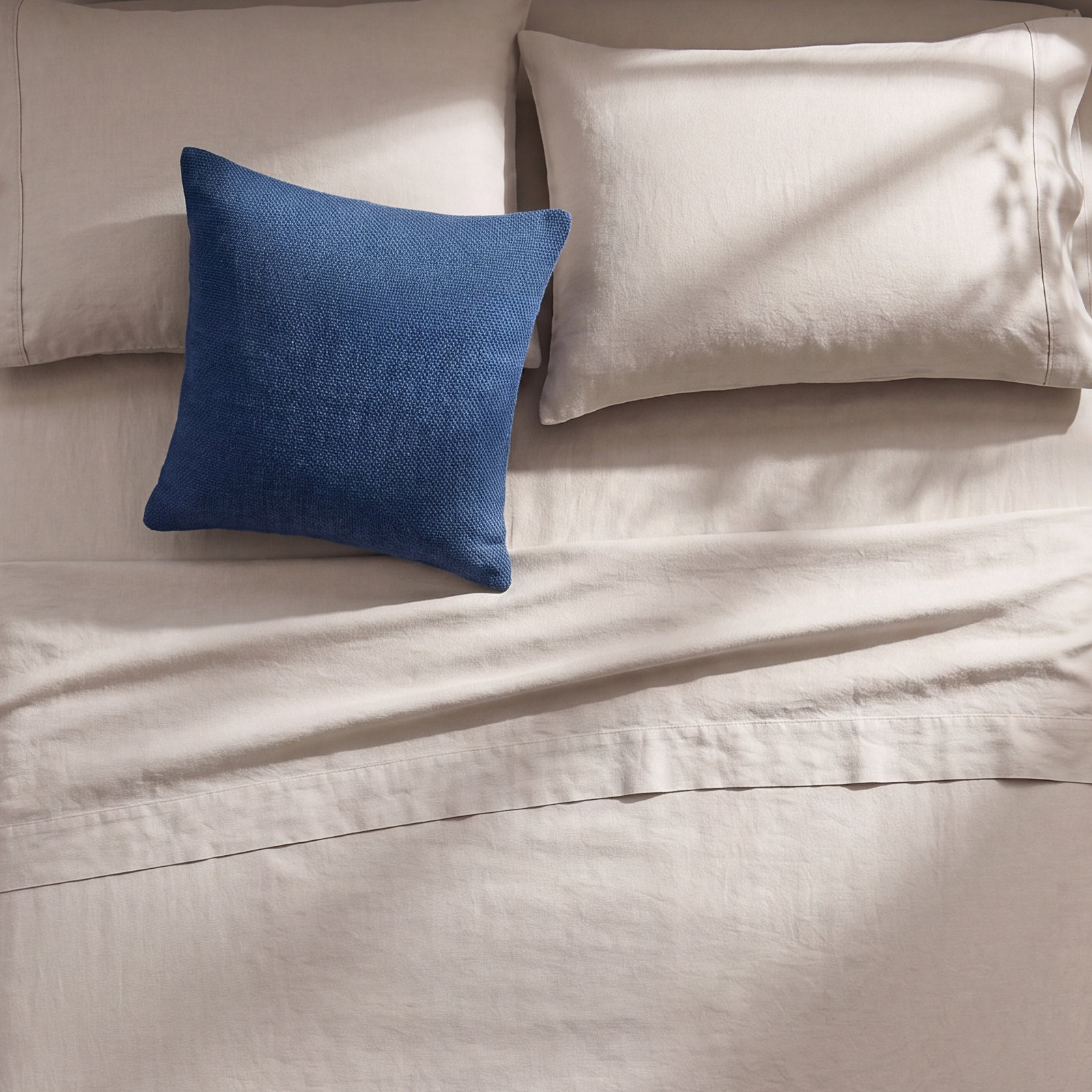 Frazier Linen Sheet Set, Queen Sheet Set with 2 Pillowcases, Stone