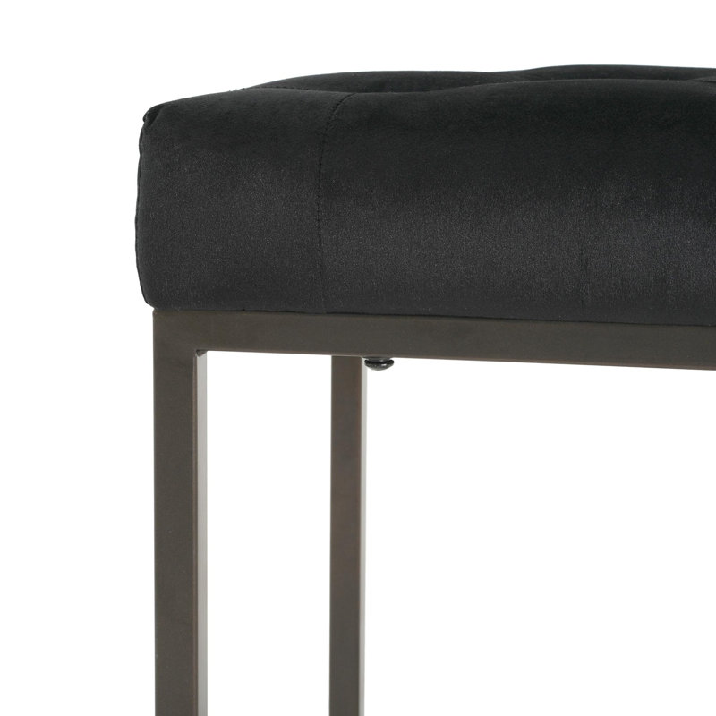 Banc capitonné capitonné, bronze, Noir