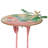 23"H Metal Flamingo Birdbath with Stand